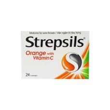 Stresils Orange Viên Ngậm Giảm Đau Họng (Hộp 24 Viên)